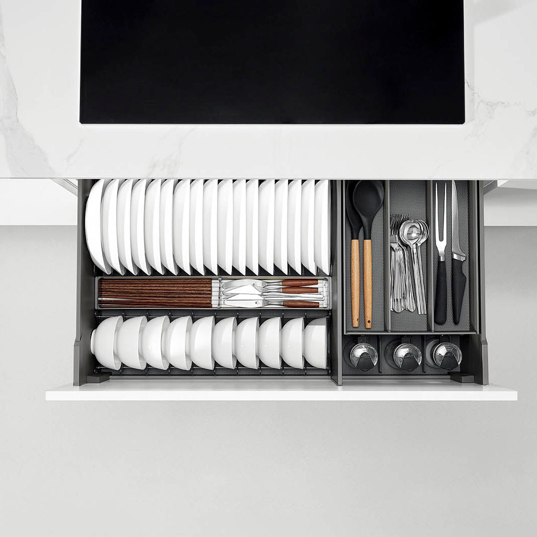 Encanto Series Multi-functional Basket With Side Slidable Cutlery Tray