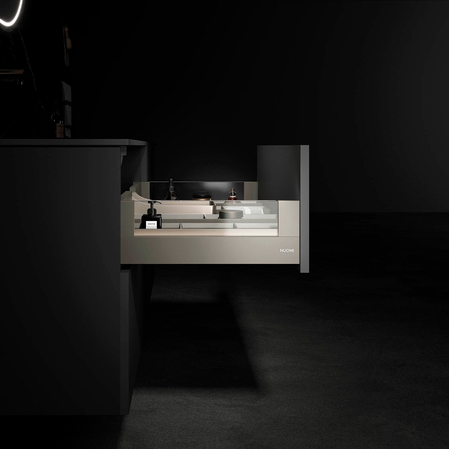 Jane Series Mid-height Glass Lighting Drawer Box